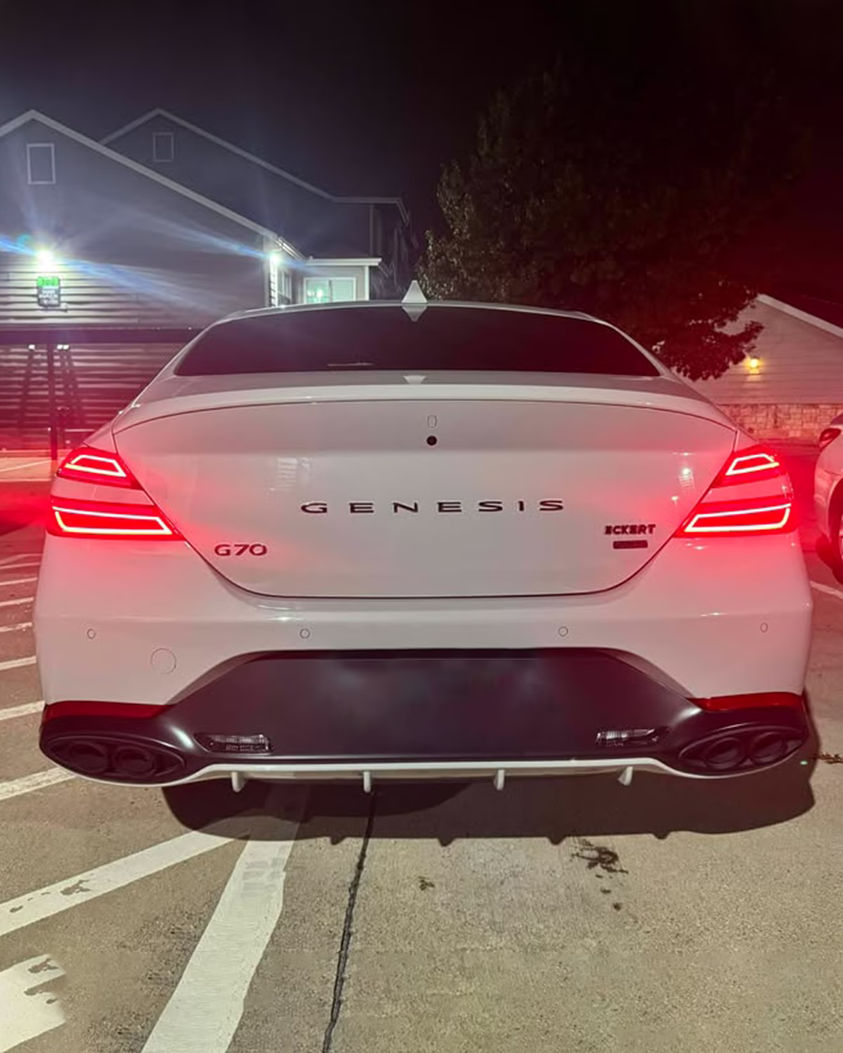 Genesis G70 Vanta Gray with PLUGNPLAYCUSTOMS black quad tips